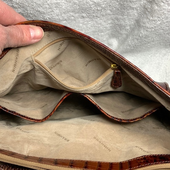 Brahmin Croc Embossed Large Leather Work Bag - Picture 7 of 16